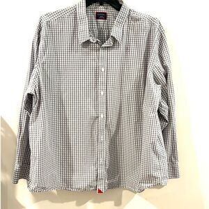 UNTUCKIT Men’s Gingham Gray & White Button Down Shirt Size XXXLC Retail $109